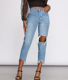 High Rise Destructed Straight Leg Jeans for 2023 festival outfits, festival dress, outfits for raves, concert outfits, and/or club outfits