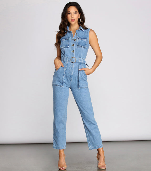 Just Being Me Utility Denim Jumpsuit is a trendy pick to create 2023 festival outfits, festival dresses, outfits for concerts or raves, and complete your best party outfits!