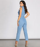 Just Being Me Utility Denim Jumpsuit provides a stylish start to creating your best summer outfits of the season with on-trend details for 2023!