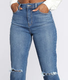High Rise Distressed Mom Jeans for 2023 festival outfits, festival dress, outfits for raves, concert outfits, and/or club outfits