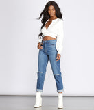 High Rise Distressed Mom Jeans provides a stylish start to creating your best summer outfits of the season with on-trend details for 2023!