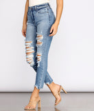 Rise Up Distressed Skinny Jeans provides a stylish start to creating your best summer outfits of the season with on-trend details for 2023!