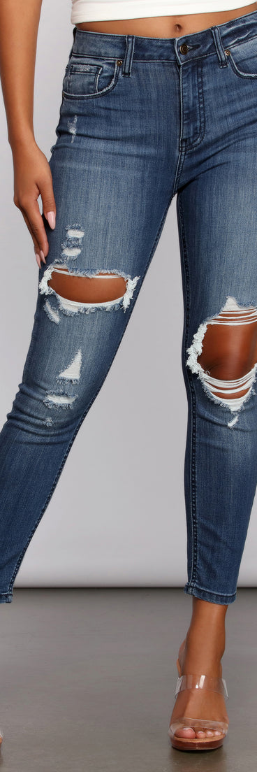 Clara High Rise Destructed Skinny Jeans for 2023 festival outfits, festival dress, outfits for raves, concert outfits, and/or club outfits