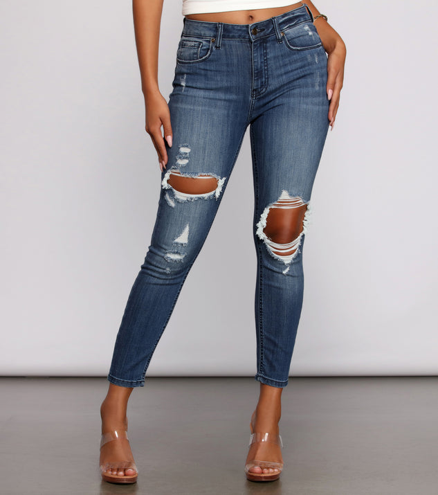 Clara High Rise Destructed Skinny Jeans for 2023 festival outfits, festival dress, outfits for raves, concert outfits, and/or club outfits