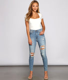 Bella Super High-Rise Destructed Skinny Jeans provides a stylish start to creating your best summer outfits of the season with on-trend details for 2023!