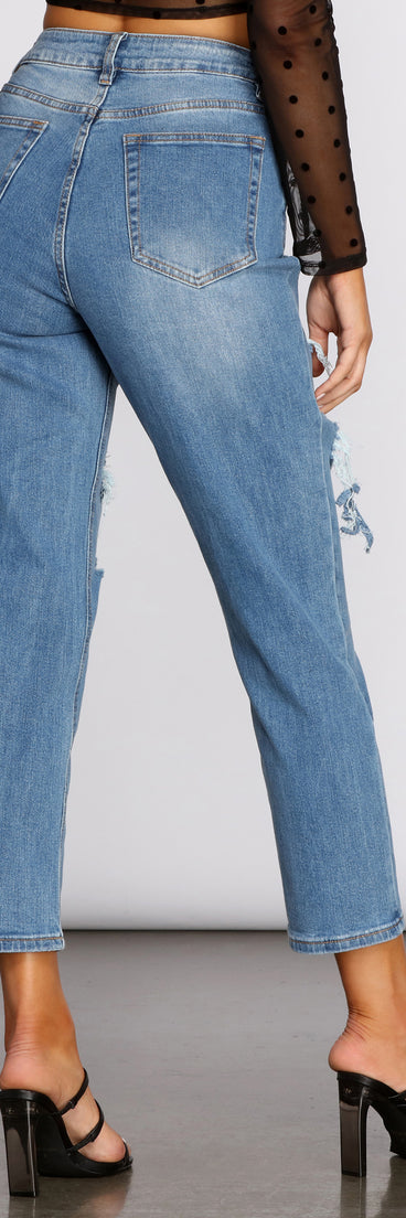 High Rise Majorly Distressed Straight Leg Jeans provides a stylish start to creating your best summer outfits of the season with on-trend details for 2023!