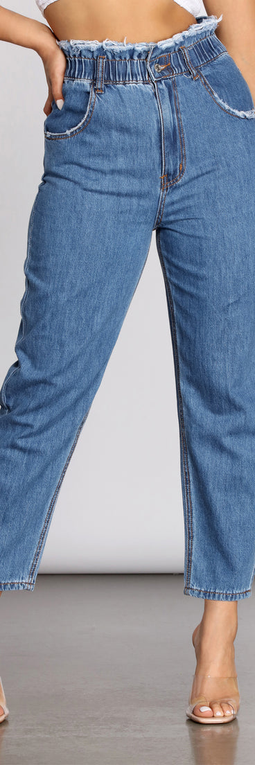 High Rise Paper Bag Waist Denim Pants provides a stylish start to creating your best summer outfits of the season with on-trend details for 2023!