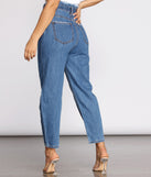 High Rise Paper Bag Waist Denim Pants provides a stylish start to creating your best summer outfits of the season with on-trend details for 2023!