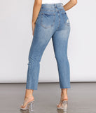 High Rise Straight Leg Destructed Denim Jeans provides a stylish start to creating your best summer outfits of the season with on-trend details for 2023!