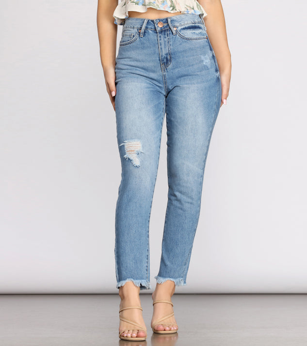 High Rise Frayed Hem Jeans & Windsor