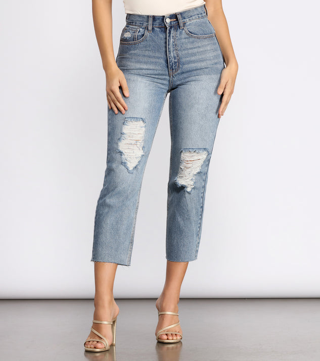 High Rise Cropped Distressed Jeans for 2023 festival outfits, festival dress, outfits for raves, concert outfits, and/or club outfits