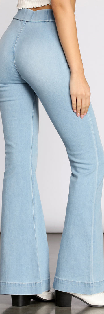 High Rise Denim Flare Pants provides a stylish start to creating your best summer outfits of the season with on-trend details for 2023!