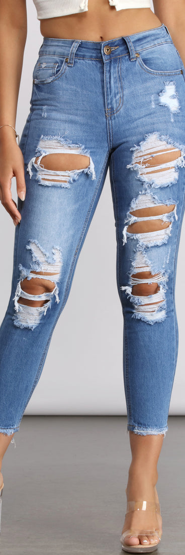 Major Destruction High Rise Skinny Jeans is a trendy pick to create 2023 festival outfits, festival dresses, outfits for concerts or raves, and complete your best party outfits!