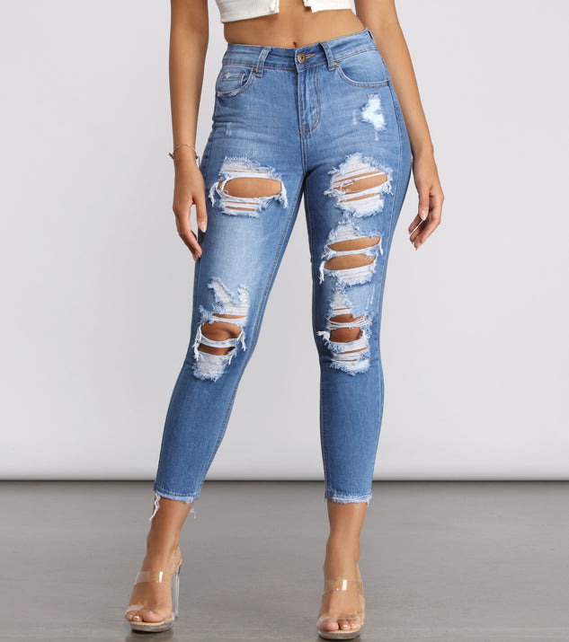 Major Destruction High Rise Skinny Jeans is a trendy pick to create 2023 festival outfits, festival dresses, outfits for concerts or raves, and complete your best party outfits!