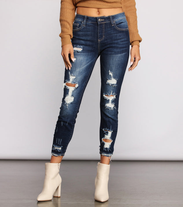 On Your Mind Distressed Cropped Skinny Jeans for 2023 festival outfits, festival dress, outfits for raves, concert outfits, and/or club outfits