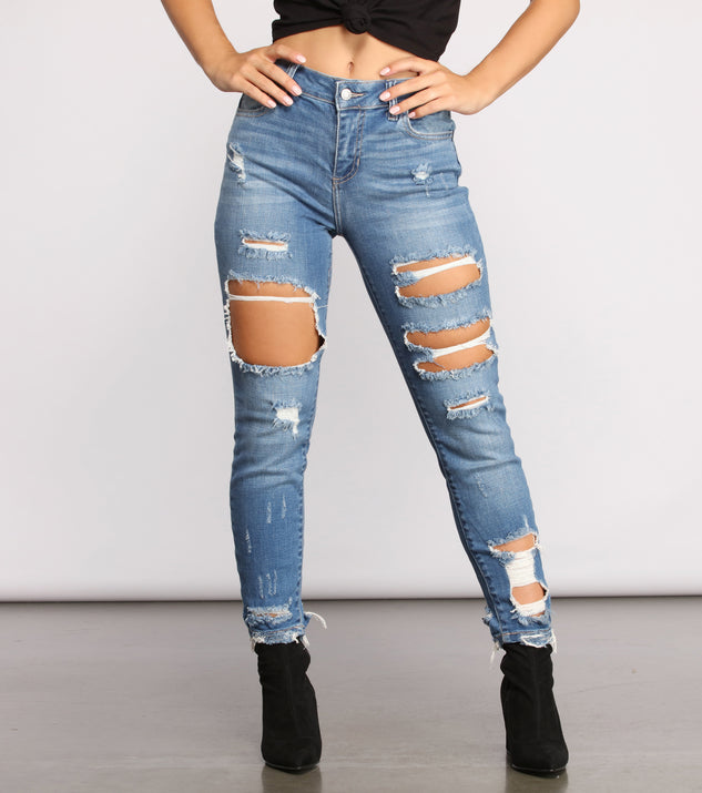 Edgy Appeal Mid Rise Cropped Skinny Jeans for 2023 festival outfits, festival dress, outfits for raves, concert outfits, and/or club outfits