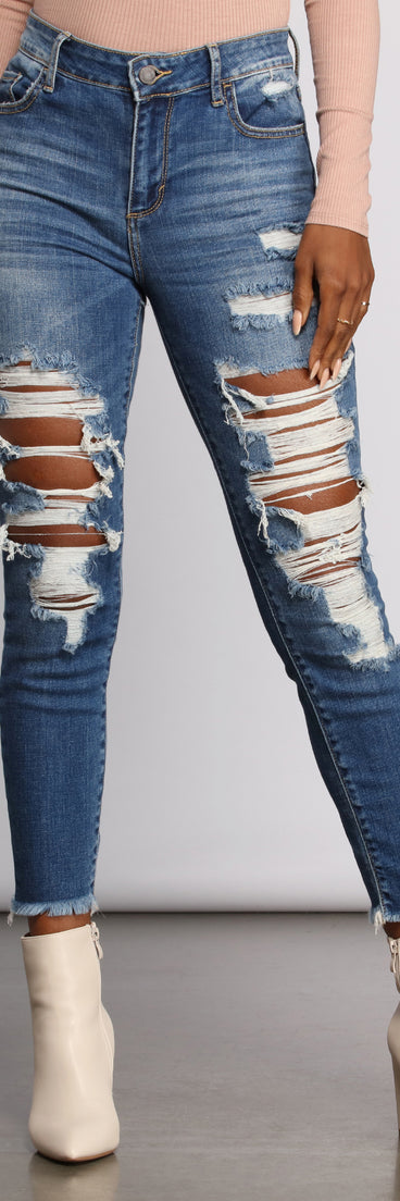 Fab and Frayed Distressed Skinny Jeans for 2023 festival outfits, festival dress, outfits for raves, concert outfits, and/or club outfits