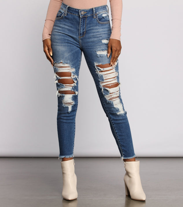 Fab and Frayed Distressed Skinny Jeans for 2023 festival outfits, festival dress, outfits for raves, concert outfits, and/or club outfits