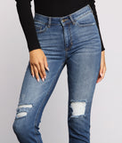 High Rise Knee Slit Skinny Jeans for 2023 festival outfits, festival dress, outfits for raves, concert outfits, and/or club outfits