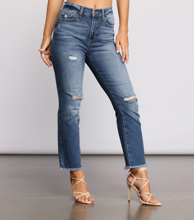 Level Up Mid Rise Frayed Cropped Jeans for 2023 festival outfits, festival dress, outfits for raves, concert outfits, and/or club outfits