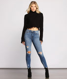 Mid-Rise Destructed Skinny Jeans provides a stylish start to creating your best summer outfits of the season with on-trend details for 2023!