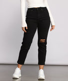 High Rise Destructed Boyfriend Jeans for 2023 festival outfits, festival dress, outfits for raves, concert outfits, and/or club outfits