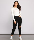 High Rise Destructed Boyfriend Jeans for 2023 festival outfits, festival dress, outfits for raves, concert outfits, and/or club outfits