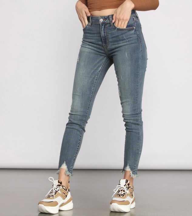 Clara High Rise Destructed Fringe Skinny Jeans for 2023 festival outfits, festival dress, outfits for raves, concert outfits, and/or club outfits