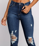 High Rise Destructed Cropped Skinny Jeans for 2023 festival outfits, festival dress, outfits for raves, concert outfits, and/or club outfits