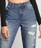 High Rise Destructed Mom Jeans for 2023 festival outfits, festival dress, outfits for raves, concert outfits, and/or club outfits