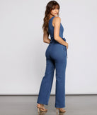 Denim Diva Sleeveless Tie Waist Jumpsuit provides a stylish start to creating your best summer outfits of the season with on-trend details for 2023!
