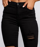The Classic High Rise Destructed Skinny Jeans for 2023 festival outfits, festival dress, outfits for raves, concert outfits, and/or club outfits