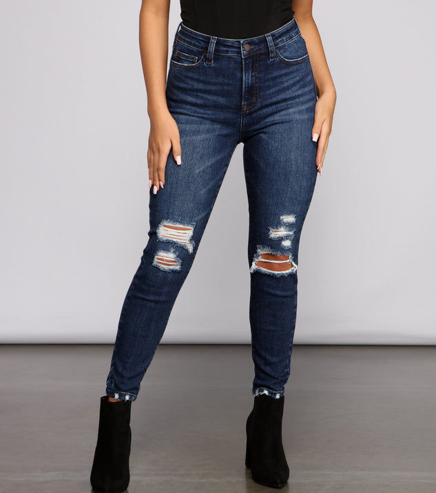 So Extra High Rise Destructed Skinny Jeans for 2023 festival outfits, festival dress, outfits for raves, concert outfits, and/or club outfits