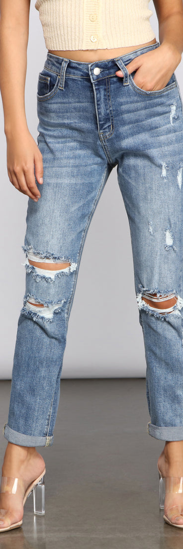 Amanda High Rise Destructed Boyfriend Jeans for 2023 festival outfits, festival dress, outfits for raves, concert outfits, and/or club outfits