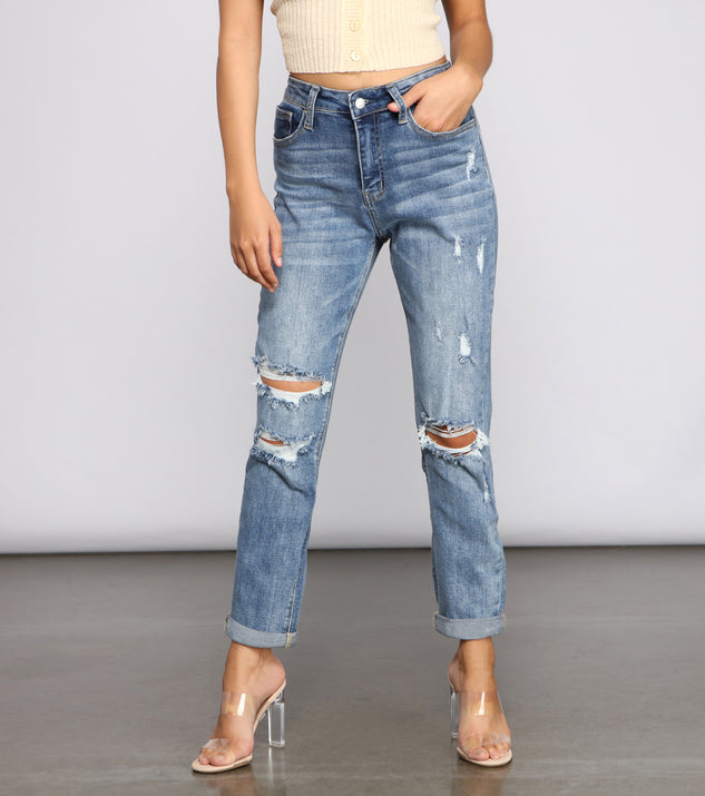 Amanda High Rise Destructed Boyfriend Jeans for 2023 festival outfits, festival dress, outfits for raves, concert outfits, and/or club outfits