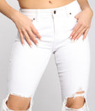 Jude Mid-Rise Destructed Knee Skinny Jeans for 2023 festival outfits, festival dress, outfits for raves, concert outfits, and/or club outfits