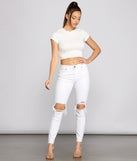 Jude Mid-Rise Destructed Knee Skinny Jeans provides a stylish start to creating your best summer outfits of the season with on-trend details for 2023!