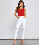 The Classic Distressed High Rise Skinny Jeans provides a stylish start to creating your best summer outfits of the season with on-trend details for 2023!