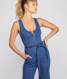 Retro Babe Sleeveless Denim Jumpsuit provides a stylish start to creating your best summer outfits of the season with on-trend details for 2023!