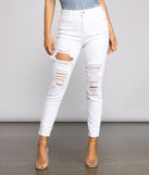 High-Rise Destructed Skinny Ankle Jeans for 2023 festival outfits, festival dress, outfits for raves, concert outfits, and/or club outfits