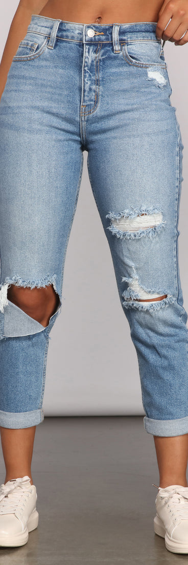 High-Rise Cropped And Cuffed Mom Jeans for 2023 festival outfits, festival dress, outfits for raves, concert outfits, and/or club outfits