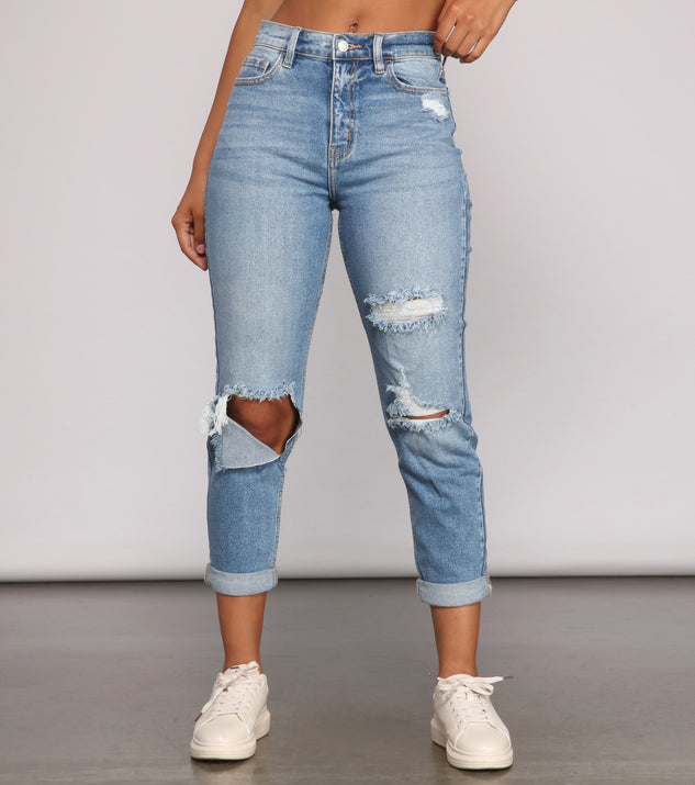 High-Rise Cropped And Cuffed Mom Jeans | Windsor