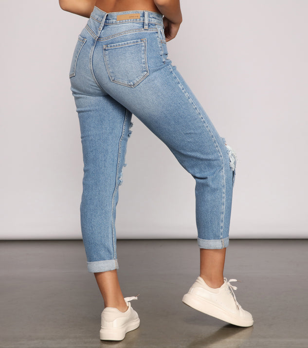 High-Rise Cropped And Cuffed Mom Jeans | Windsor