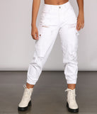 High Rise Destructed Cargo Joggers for 2023 festival outfits, festival dress, outfits for raves, concert outfits, and/or club outfits