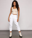 High Rise Destructed Cargo Joggers provides a stylish start to creating your best summer outfits of the season with on-trend details for 2023!