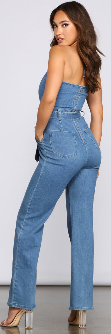 Denim Diva Halter Jumpsuit provides a stylish start to creating your best summer outfits of the season with on-trend details for 2023!