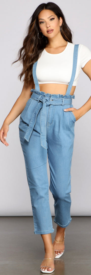 Sweet Style Paper Bag Suspender Pants provides a stylish start to creating your best summer outfits of the season with on-trend details for 2023!
