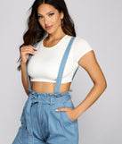 Sweet Style Paper Bag Suspender Pants provides a stylish start to creating your best summer outfits of the season with on-trend details for 2023!