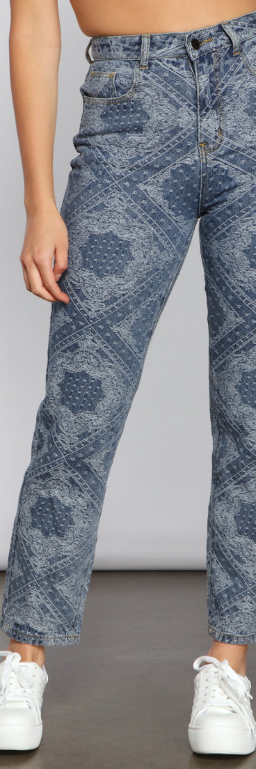 High-Rise Embroidered Straight Leg Jeans for 2023 festival outfits, festival dress, outfits for raves, concert outfits, and/or club outfits