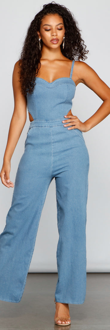 Style Icon Denim Jumpsuit provides a stylish start to creating your best summer outfits of the season with on-trend details for 2023!